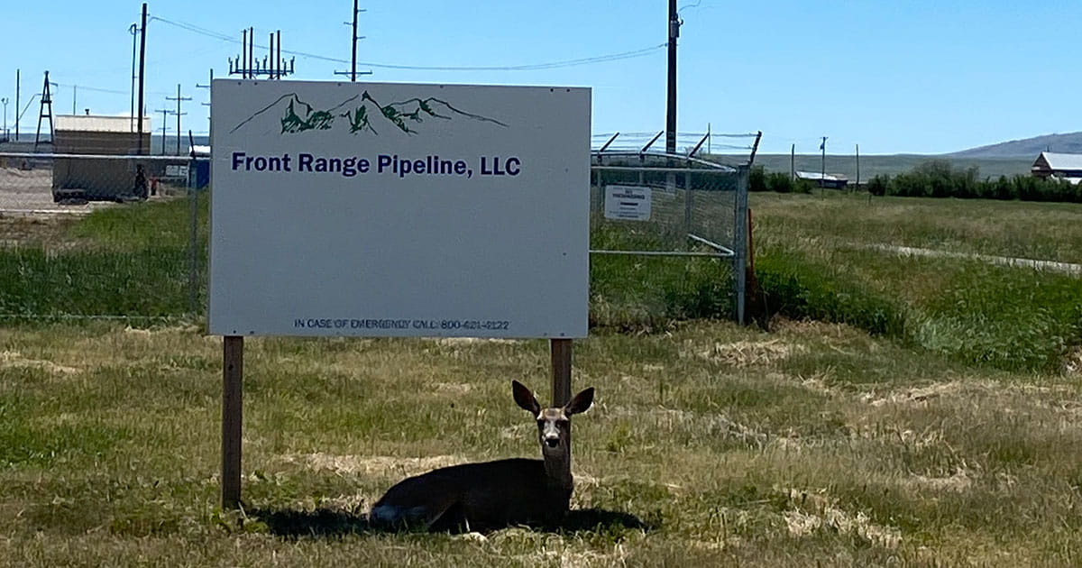 Front Range Pipeline sign