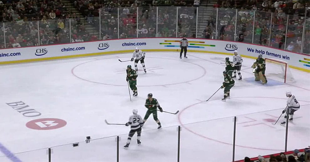 Minnesota Wild hockey game on an ice rink