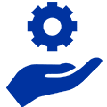 Hand holding gear icon