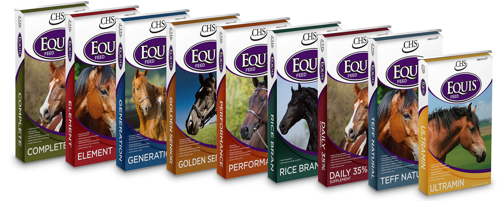 Equis horse feed product bags